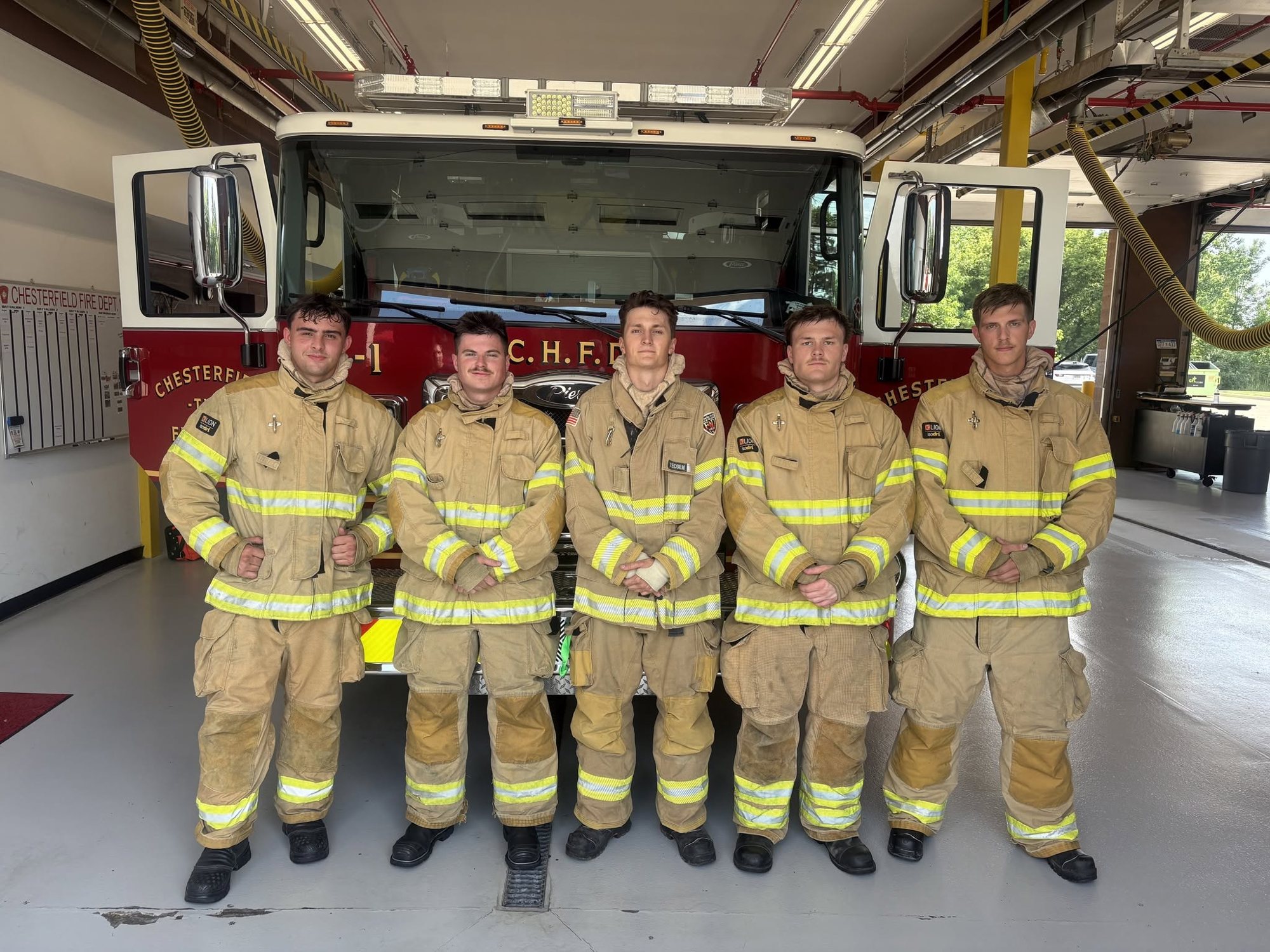 New Chesterfield firefighters in turnout gear