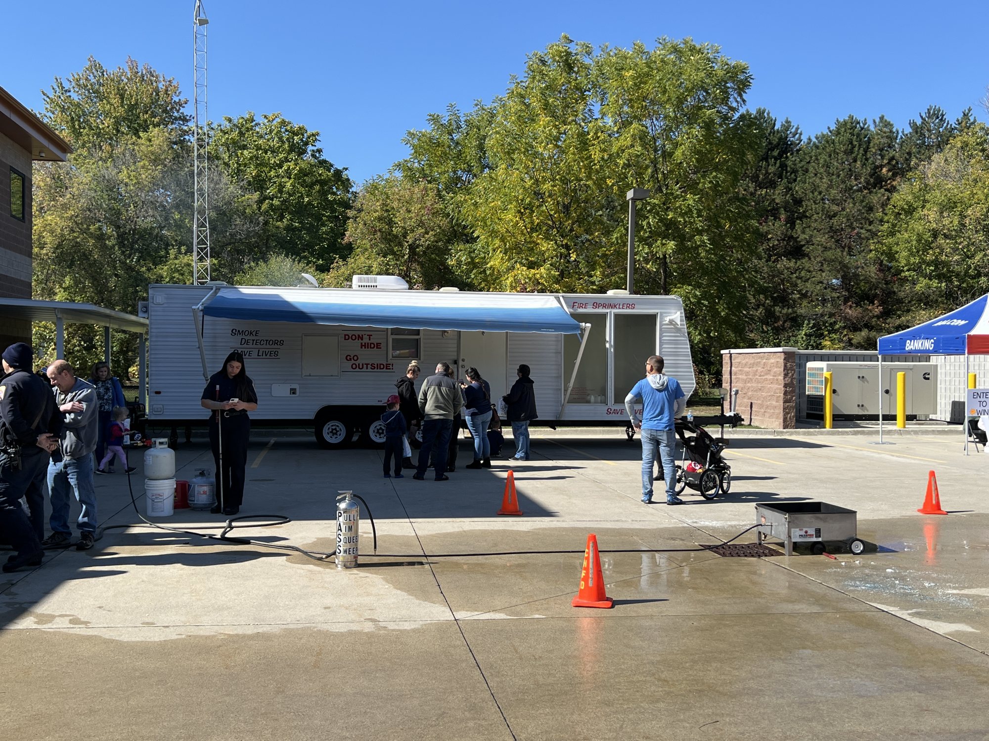 The live-fire extinguisher demonstration area