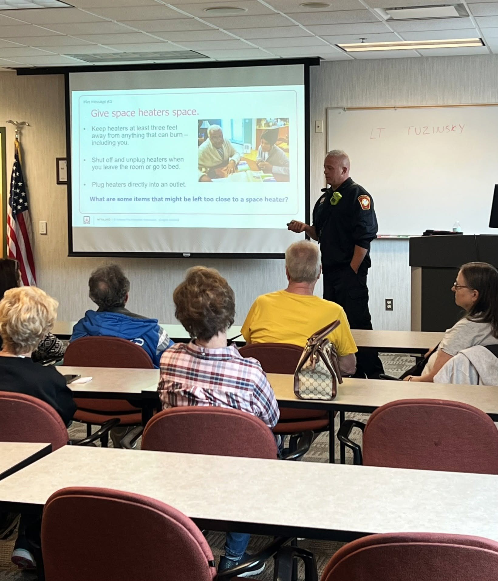 Seniors at a first aid class taught by Chesterfield firefighters