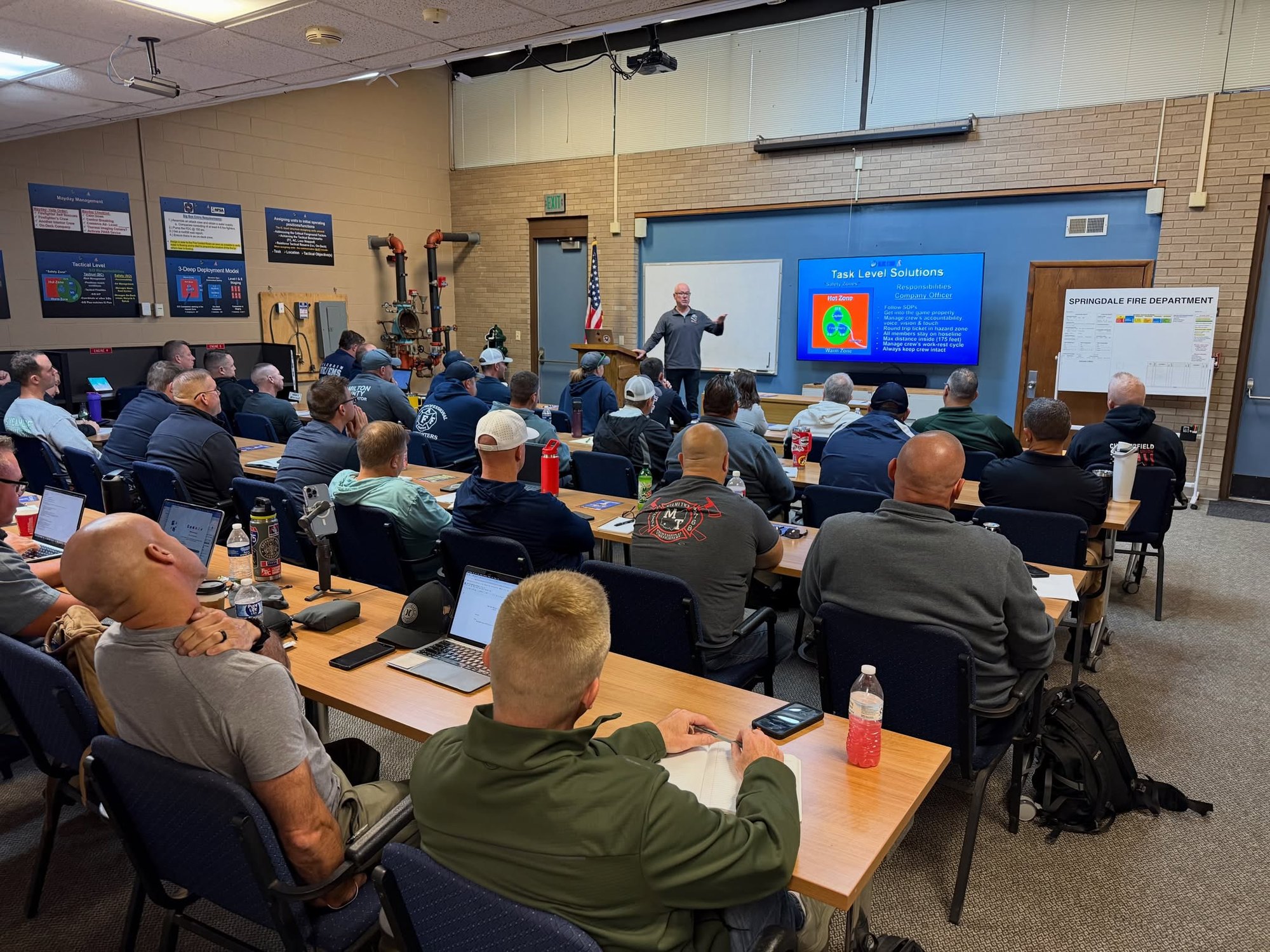Public safety and partner agency staff at a multi-agency training session