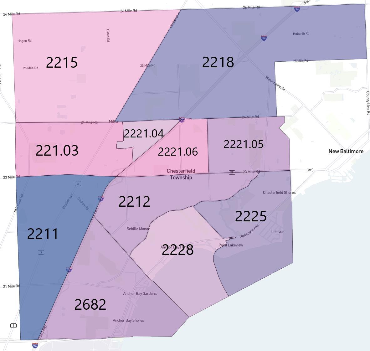 Map of the fire department's 11 planning zones