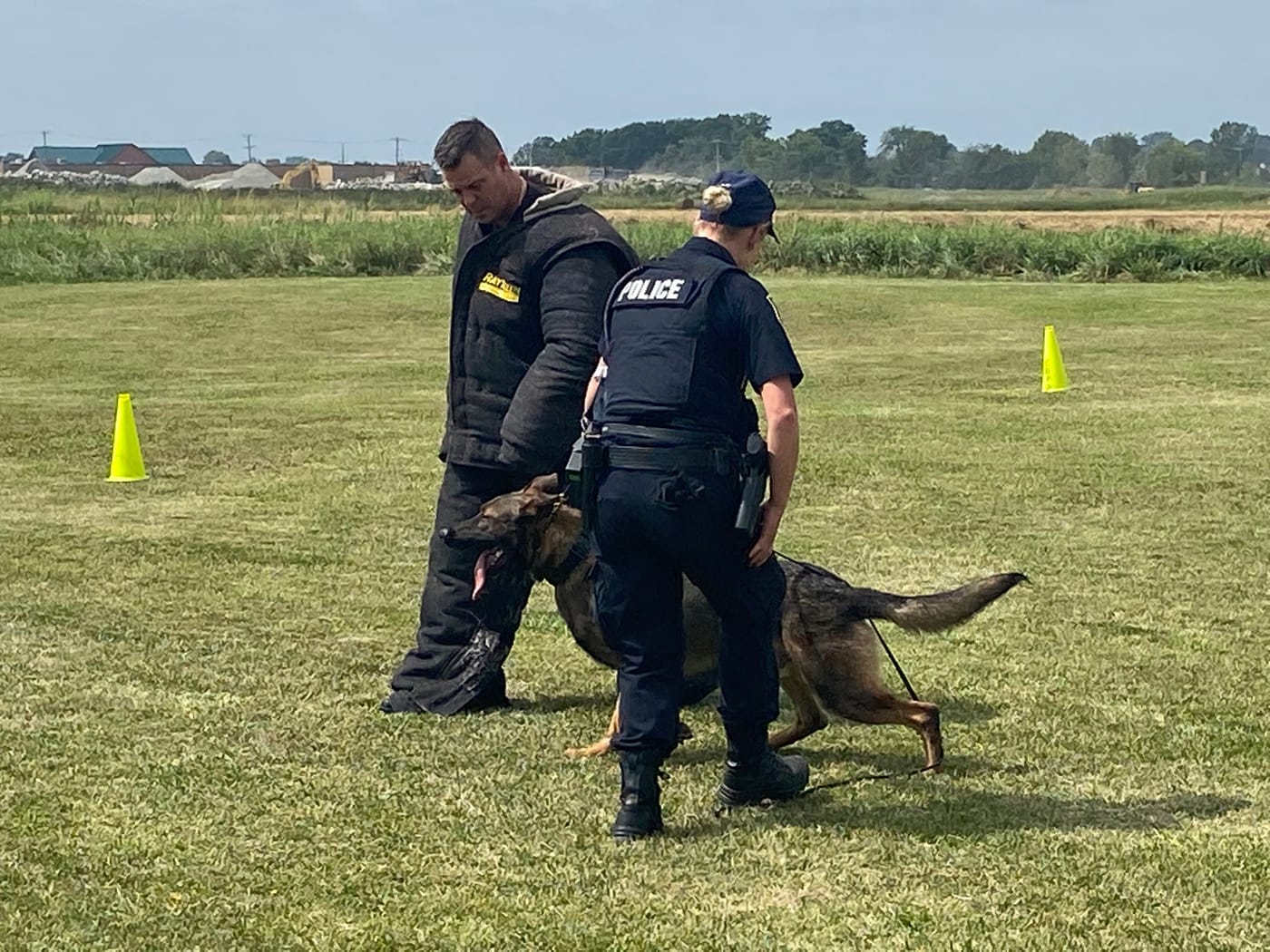 A K-9 demonstration for academy students